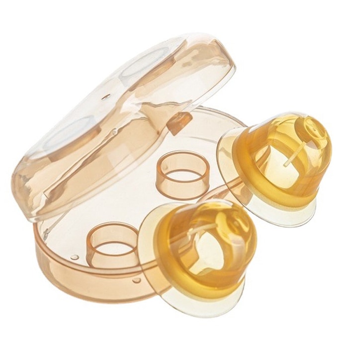 Corectoare mamelon silicon set 1 pereche Galben