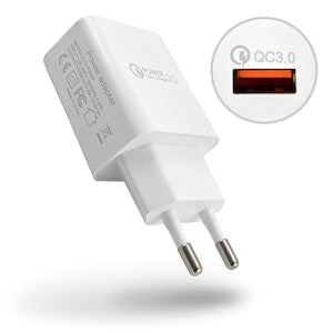 Restore Wall Charger with Qualcomm Quick Charge 3.0 Technology, 18W, ultra-fast charging for phone and tablet, compatible with Samsung, iPhone, Huawei, Xiaomi, universal USB wall adapter, overvoltage protection