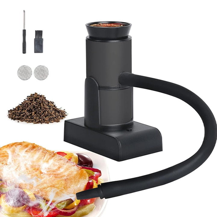 Afumatoare Cu Fum La Rece Rqiurpn Fumator portabil Detasabila Include chipsuri de lemn Pentru Prepararea Alimentelor De Tip Carne Branza Legume Si Prepararea Bauturilor Intensifica aroma alimentelor Negru