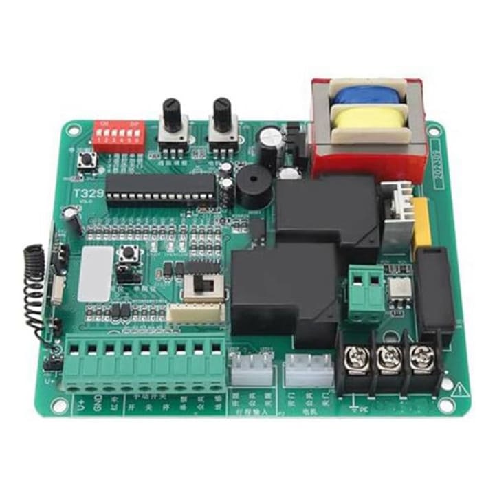Placa control automatizare poarta glisanta 220V set cu 2 telecomenzi