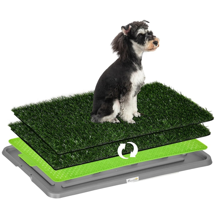 Dog Toilet Artificial Grass Dog Potty Training Tray 67x41 cm Green