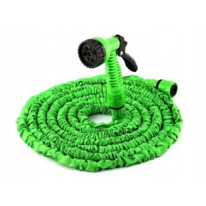 Furtun de Gradina extensibil 10-30m cu pistol pentru stropit culoare verde