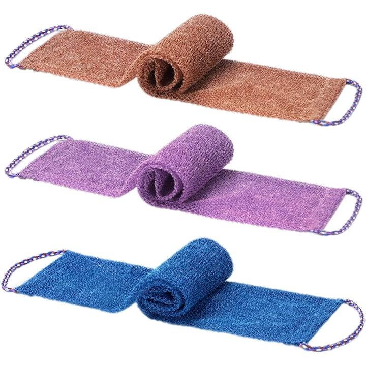 Set 3 Bureti de baie Nybgyy exfolianti cu franghie multicolor 14x75cm