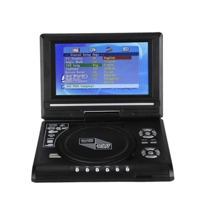 Player DVD portabil 8 inch ecran rotativ incarcator auto joystick 100-240V