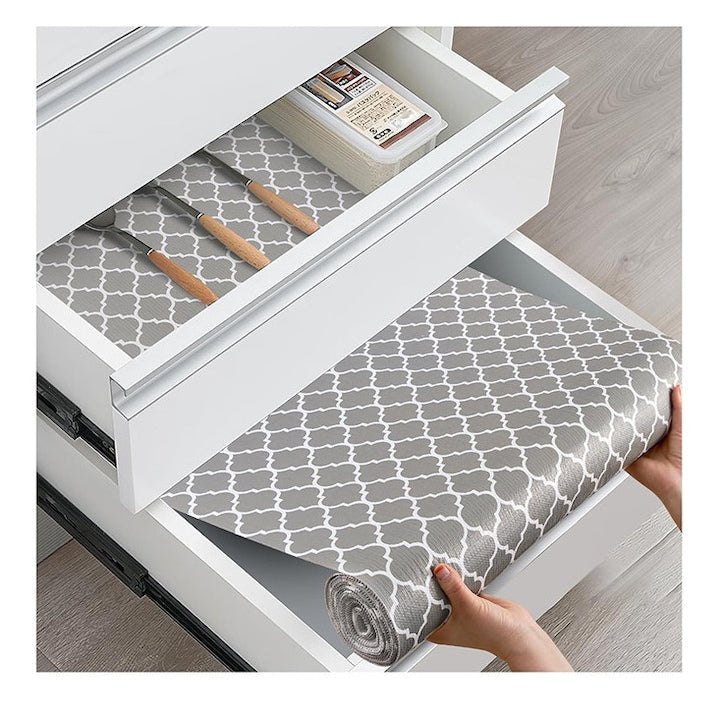 Drawer and Shelf Liner, Plastic, 44x300cm, Waterproof, Grey