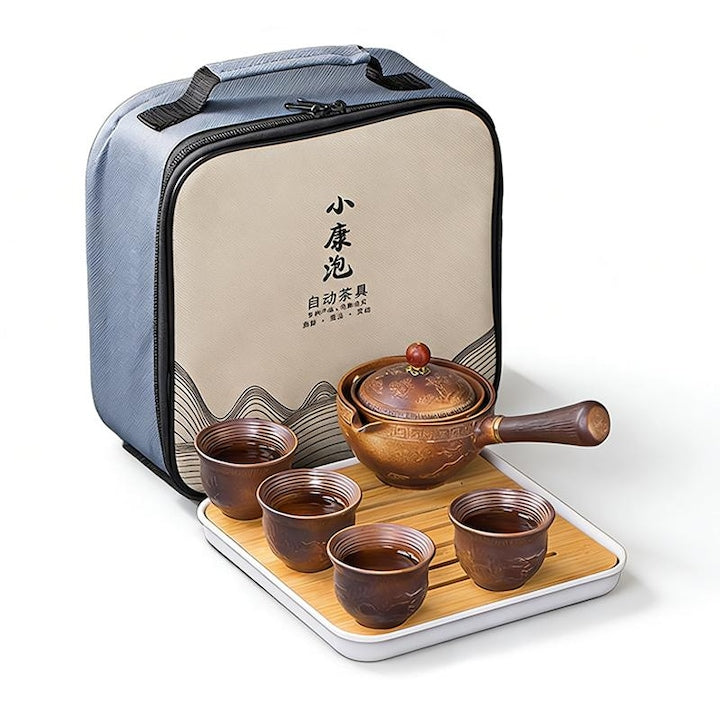 Set de ceai „Kung Fu” chinezesc ZOUN set de calatorie potrivit pentru acasa calatorii si iesiri rezistent set de 4 piese usor de folosit pentru incepatori