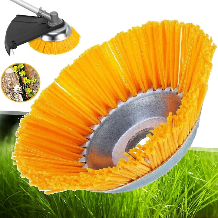 Conical weed brush, yellow, 200 mm, nylon head, 25.4 mm