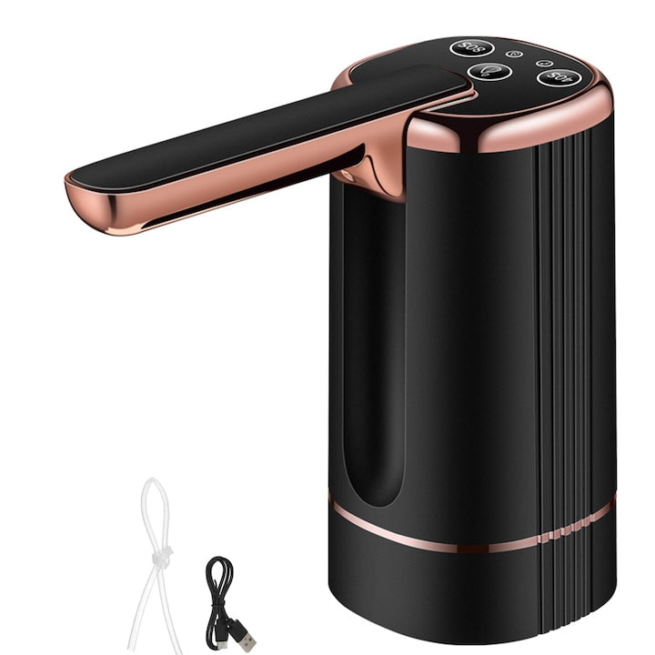 Electric Water Bottle Pump SINBINTA 1200mAh 4W USB Charging Foldable Design Three Modes Power Indicator Compatible with 2-5 GAL Water Bottles For Home Camping Office and Travel ABS 130 x 142mm Black