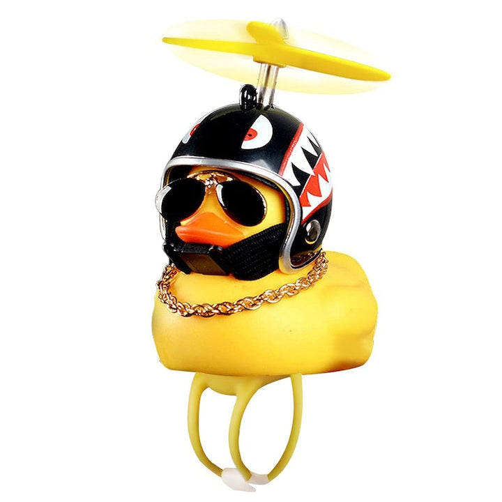 Electric Bicycle Bell, Duck Design with Propeller, Yellow Light, 45 Decibels, Adjustable, Multicolor, 6.6x5.6x6cm