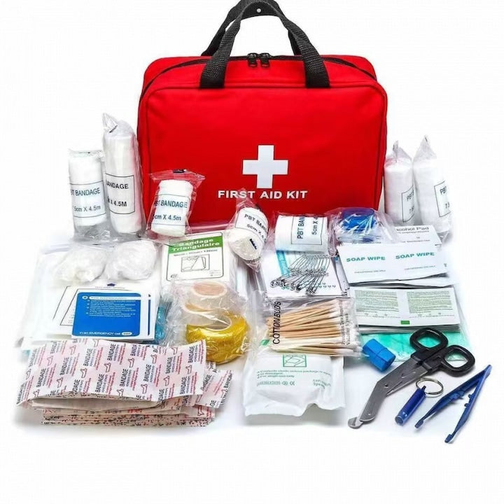 First Aid Kit 173 Pieces Compact Portable Waterproof Red