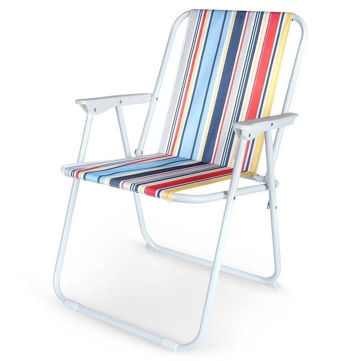 Scaun pliant de plaja Vilde structura metalica 53x46.5x74 cm Multicolor
