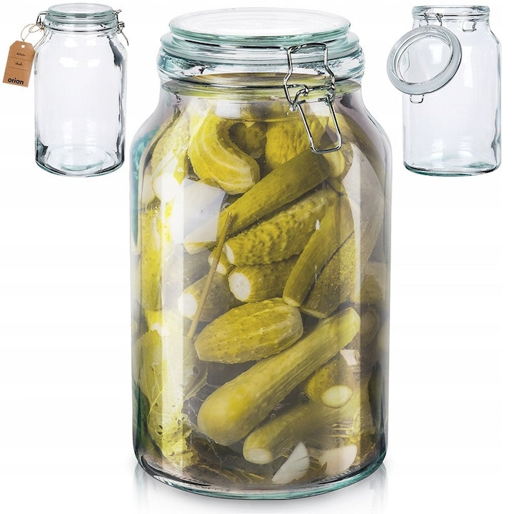 Borcan Din Sticla Orion 4.2 L 16x28 cm Sticla Inchidere Etansa Diametru Deschidere 12 cm Materialele De Inalta Calitate Transparent