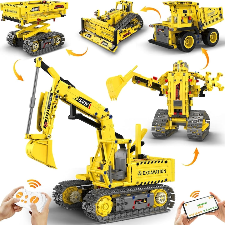 STEM Robot Toys for Kids Ages 8-12, 5-in-1 Robot Building Kit with App & Remote Control, DIY Educational Programming Robotics Kit for Engineering, Programmable Construction Toys for Boys & Girls, 555 Pieces