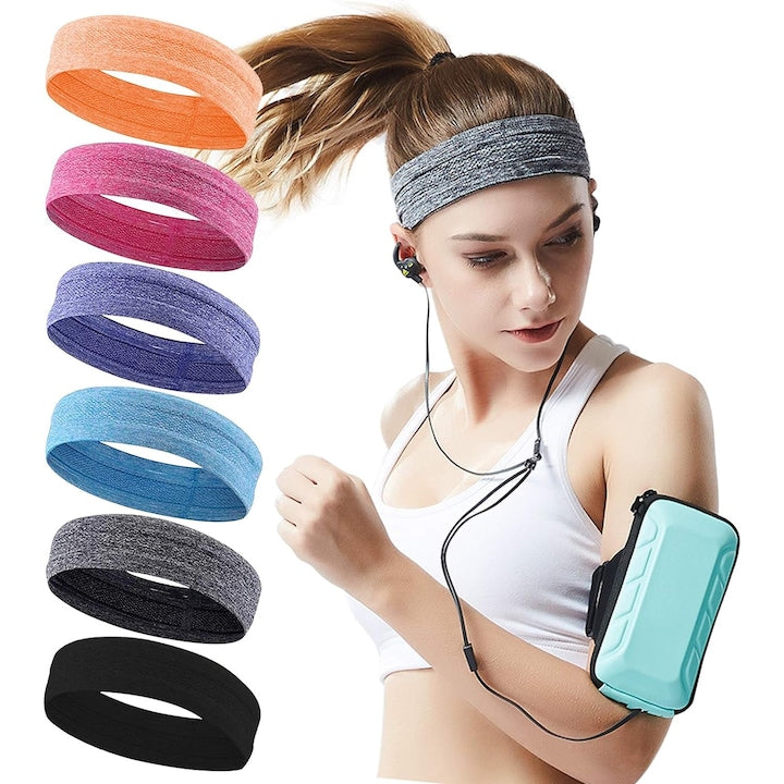 Set 6 bentite sport unisex JENUOS nailon anti-alunecare respirabile multicolor 24.5x5cm