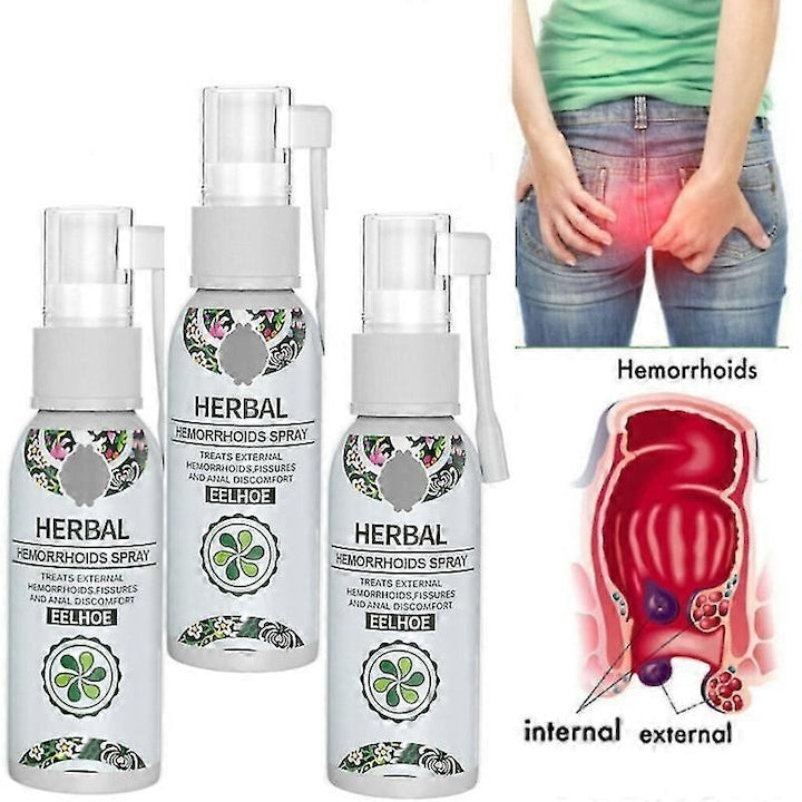Spray natural pentru hemoroizi 30ml set de 3 fara contact manual formula pe baza de plante