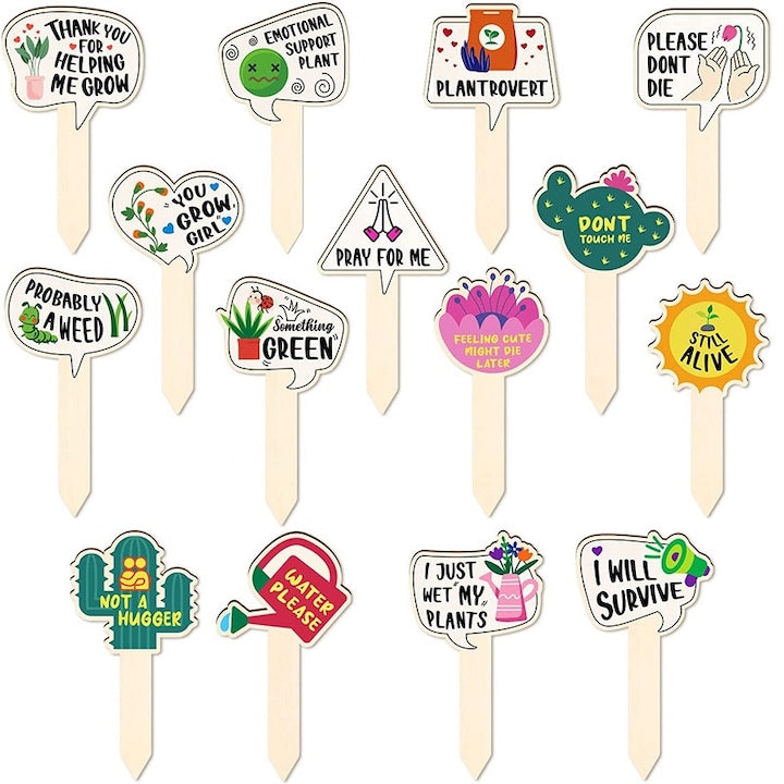 Set 15 Etichete pentru plante Interesant si creativ 11x6.4cm Multicolor