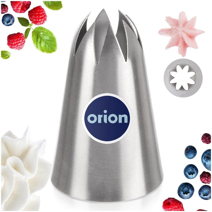 Dui Pentru Decorare Si Ornare Orion Model Floare Eleganta 2 cm Diametru Si 4.5 cm Inaltime Baza De 3 cm Argintiu Otel Inoxidabil De Top Ustensila Perfecta Pentru Flori Din Crema De Unt Sau Frisca Pe Tort Durabil Si Usor De Spalat