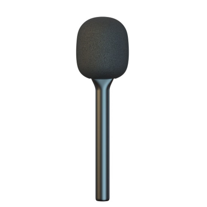 Microfon de mana pentru interviuri rezistent la zgomot negru ergonomic