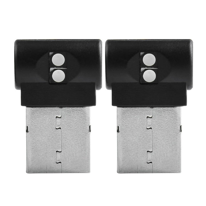 Set 2 USB LED RGB lumina ambientala sapte culori de tip convenabil Negru