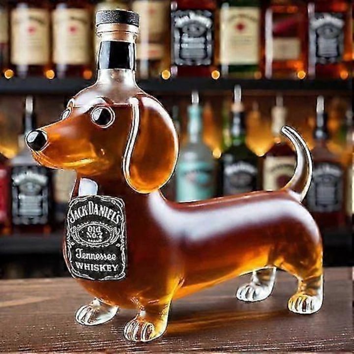 Decantor pentru whiskey in forma de dachshund FR1-K0446-260710-1787 sticla 1000 ml
