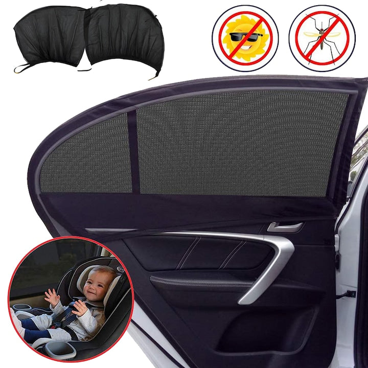 Plase De Soare CHOOLY Set 2 Buc Respirabile 100x50cm Compatibile Cu 99% Dintre Masini Negru