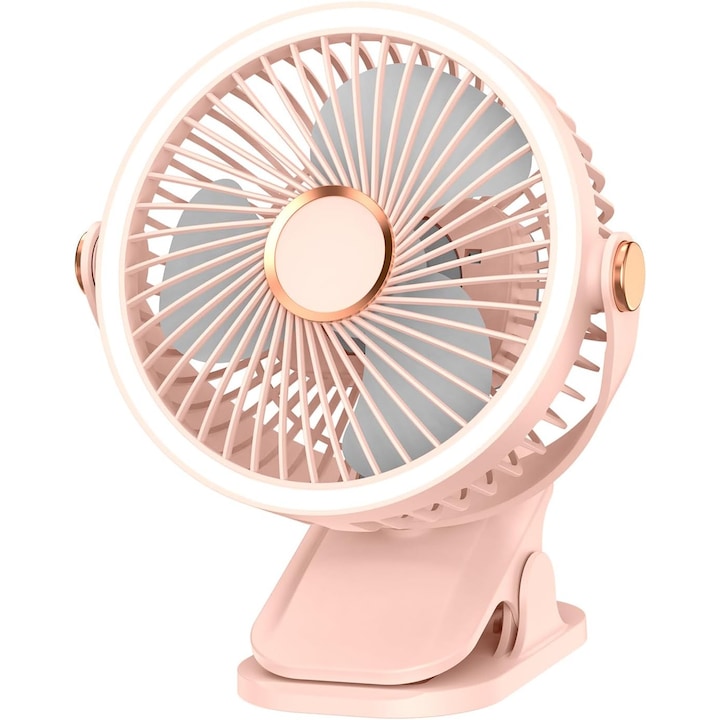 Ventilator de birou Nicerpro 5 viteze incarcare tip C cu lumina de noapte Verde portabil