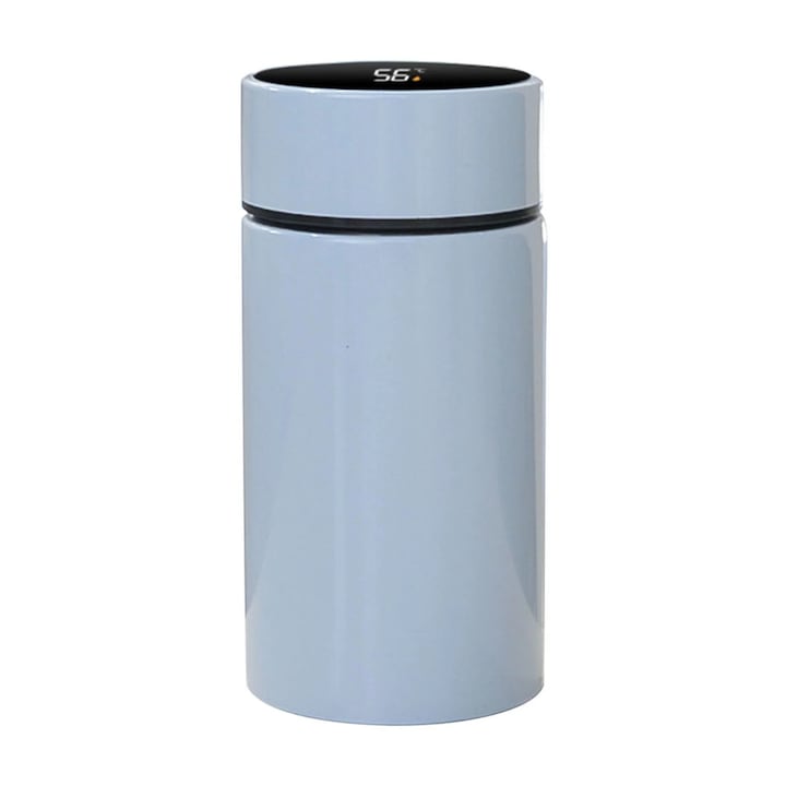 200ml Stainless Steel Smart Display Mini Thermos Mug, Silver