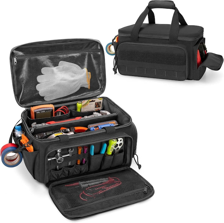 WALALLA Large Tool Organizer Bag, Black, 22x38x19cm