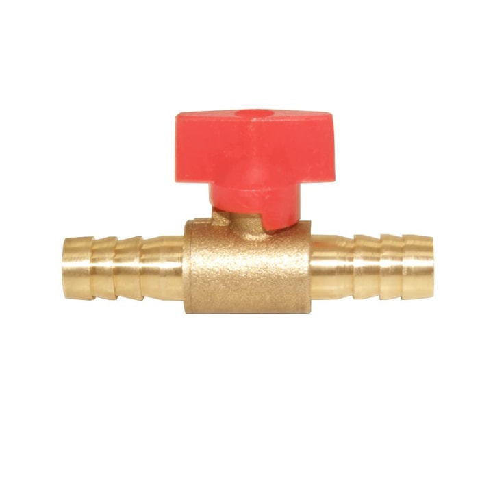 Distribuitor ramificatie gaz alama 10 mm 2 cai robinet-bila furtun Racord de furtun pentru apa gaz ulei Aur