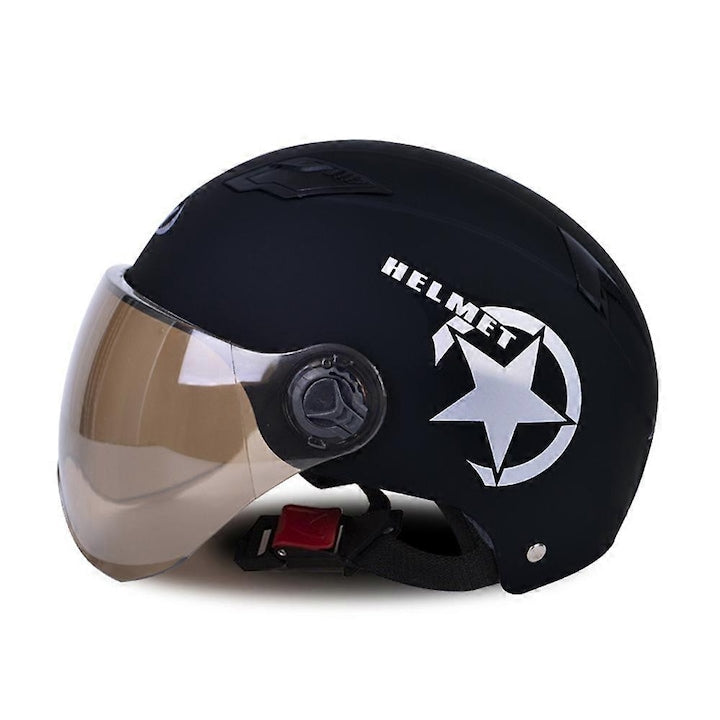 Electric Motorcycle Helmet, 20x29x17cm, Black, Impact Resistant, with Anti-UV Visor