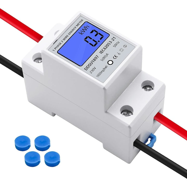 Contor monofazat de energie electrica display led functie resetare iluminat Alb