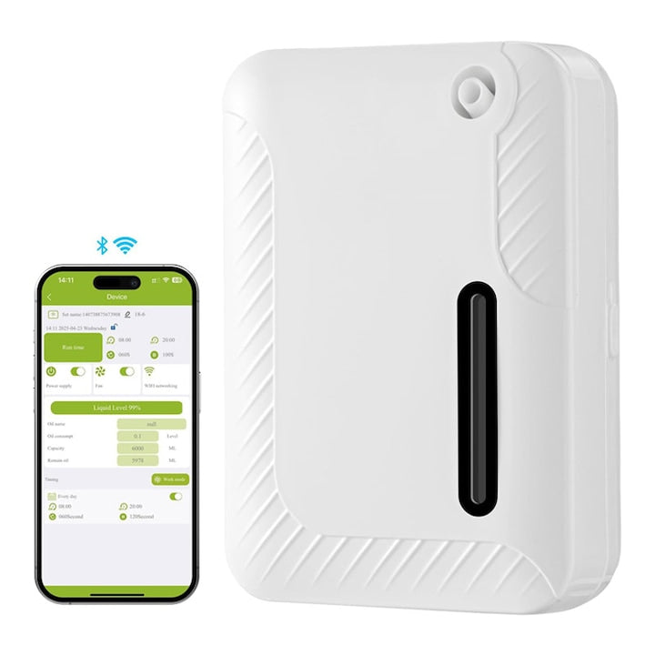 Professional Perfume Diffuser Rqiurpn 250ml WIFI and Bluetooth Control Smart Controls via App Premium Air Freshener for Concentrated Perfume Coverage Up to 200 m² Programmable Automatic Spray For Home Office Commercial Spaces White