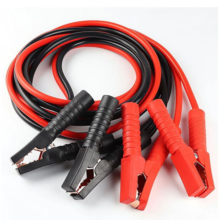 Set cabluri de pornire auto 4m 2000Amp cu cleme colorate pentru masini pe benzina si motorina