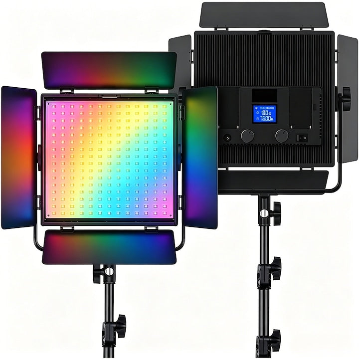 SANSES Continuous Light Studio Kit, App Control, 60W, with Bag, 9 Scene Modes/ 3200K-7500K / 1-100% Brightness / 0-360 Adjustable Colors, for Video and Photo Studio, Black