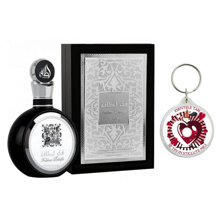 Set Apa de Parfum Fakhar Man Lattafa Barbati 100ml Parfum arabesc si breloc esentele tari se tin in sticlute mici