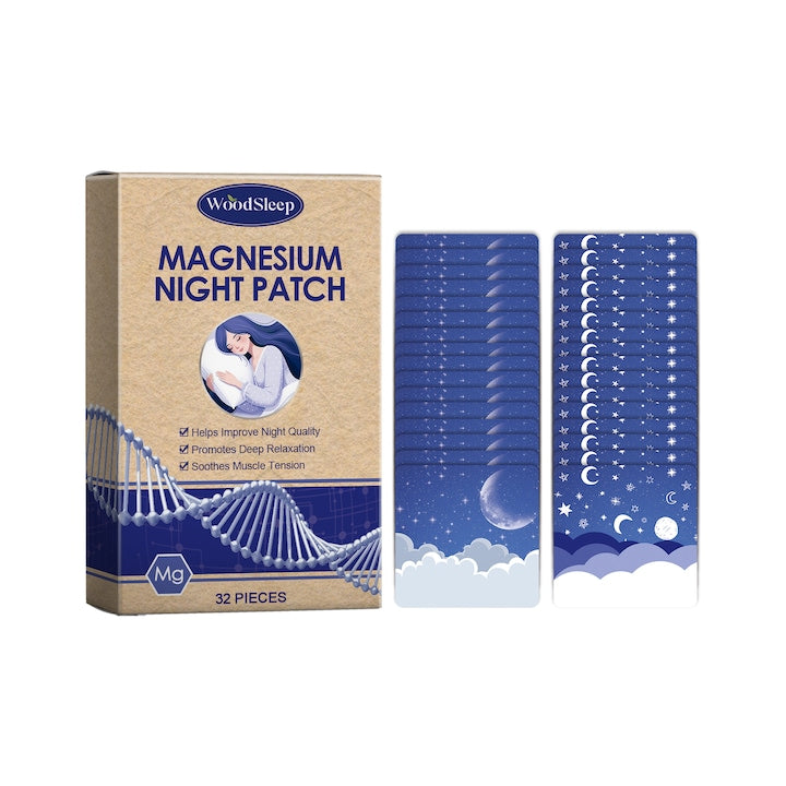 WoodSleep Autocolante pentru Somn 32 buc. Cu extract de levantica lactat de magneziu ulei de cocos. Relaxeaza nervii reduce anxietatea promoveaza linistea pentru aplicare pe haine/perne
