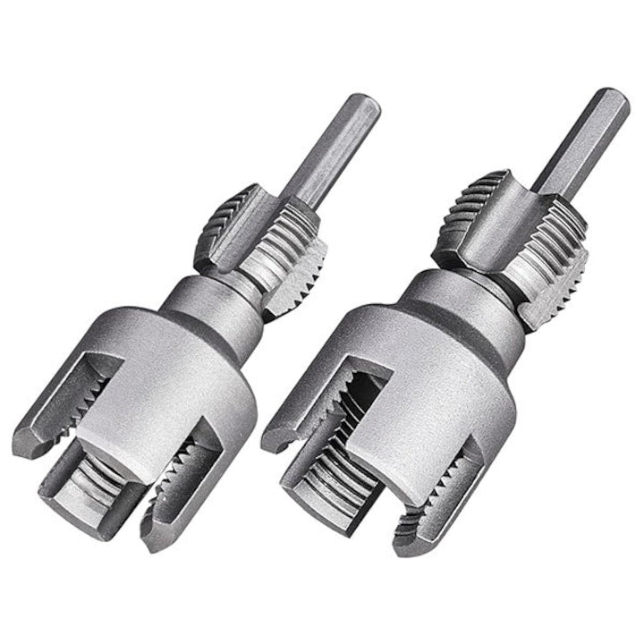 Set unelte de filetat conducte Coolmango 2 piese 1/2 inch si 3/4 inch otel durabil argintiu