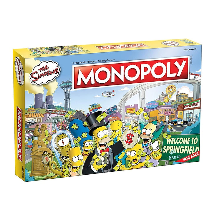 Monopoly Board Game - The Simpsons 2-6 players 6 collectible tokens 60+ minutes playing time Multicolor