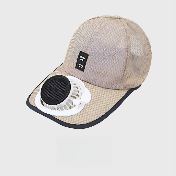Unisex Solar Powered Rechargeable Summer Baseball Cap, Sun Protection, UV Protection, Extended Brim, Fishing Sun Hat