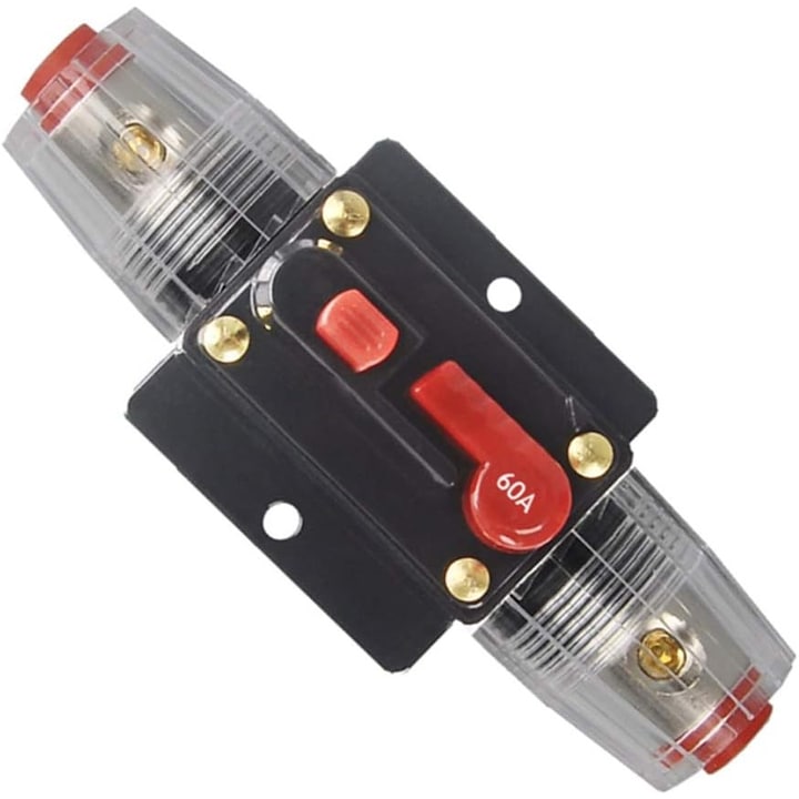 Intrerupator automat 60A PsAyl pentru sisteme audio/video auto si marine 12-24V DC resetare manuala 98x43x35mm