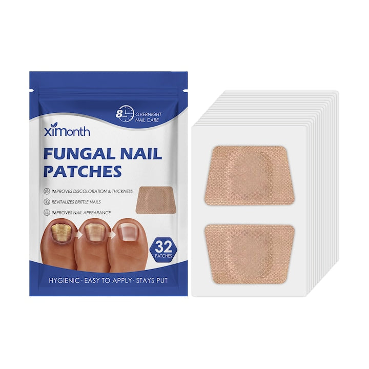 Set 32 plasturi antifungici Ximonth ulei de arbore de ceai si extract de usturoi pentru unghii