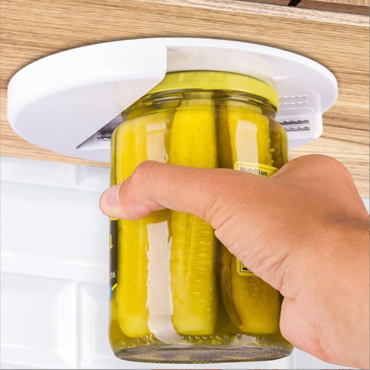 Deschizator de sticle ZOUN deschide orice dimensiune/tip de capac de sticla. Usor de instalat usor de utilizat potrivit pentru persoanele in varsta copii sau persoanele cu maini slabe. 7 inci alb