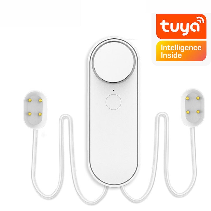 Senzor Inundatie Wireless WiFi Tuya Smart 2 Senzori de Apa Senzor si detector inteligent de inundatie si nivel apa Detector Scurgeri Apa Alarma Inundatie cu Notificari pe Telefon Protectie Locuinta OUYLAF Alb