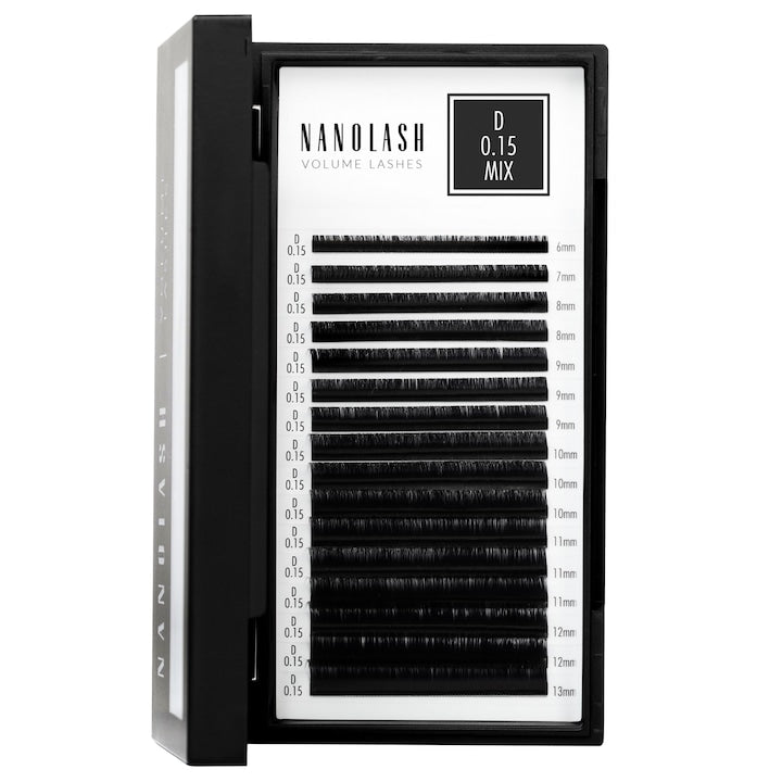 Gene artificiale Nanolash pentru extensie folosind metoda volumului 0.15 rasucire D 6-13 mm mix lungimi