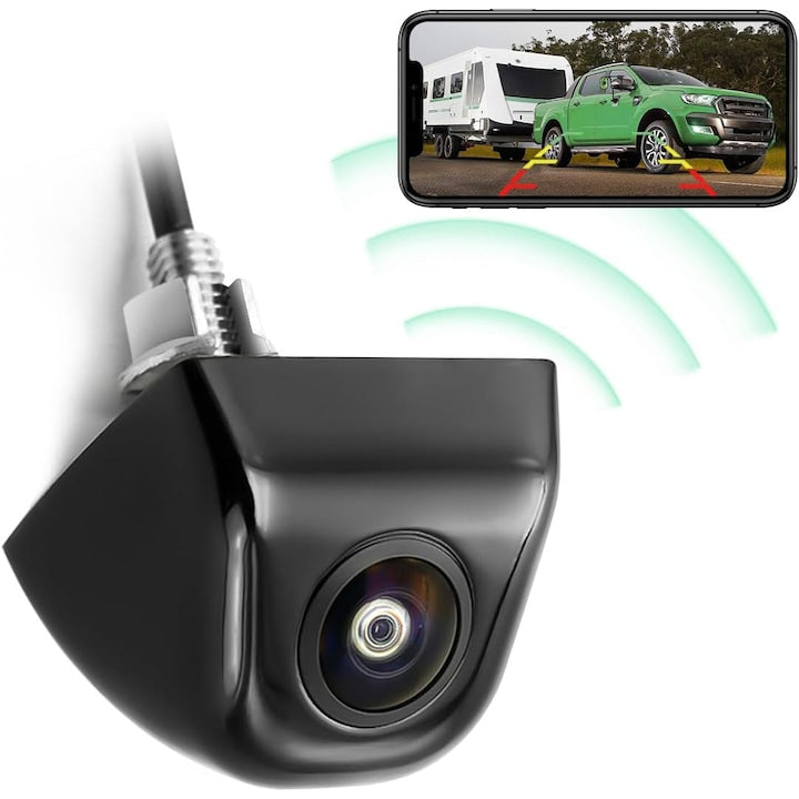 Camera marsarier/frontala AHD/CVBS unghi 170 grade cu Night Vision FullHD 1920x1080P rezistenta la apa socuri praf pentru montaj Fata / Spate OUYLAF Negru