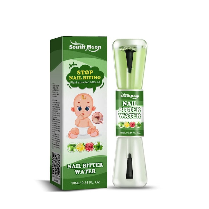 Lac de unghii cu gust amar pentru copii marca Nan Yue previne muscarea unghiilor lac de unghii anti-muscare descurajeaza suptul degetului protejeaza si repara efect dublu 2 in 1 ajuta copiii si adultii sa nu mai muste unghiile 10 ml transparent