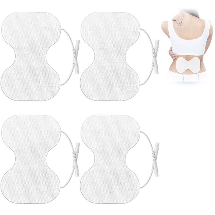 Set 4 de electrozi gel autoadezivi Placute electrod reutilizabile compatibile cu TENS EMS Beurer 10x15 cm Alb/ Negru