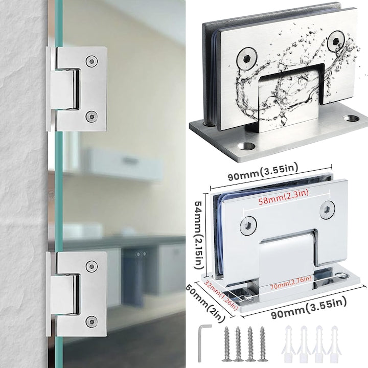 Balama Usa Sticla Swejah 90 Grade Otel Inoxidabil Silentios Neted Perete-Geam pentru Dus Diverse Usi Din Sticla Nichel Periat