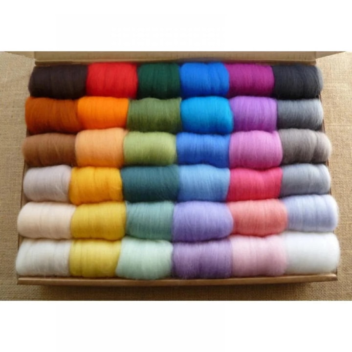 YANYXR 36 Colors Needle Felting Wool, Multicolor Set, 100g