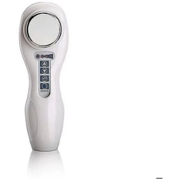 Aparat masaj cu ultrasunete portabil dispozitiv terapie ultrasonica 1 MHz 2 viteze mod continuu/intermitent cap ultrasonic din otel inoxidabil Alb 1 buc